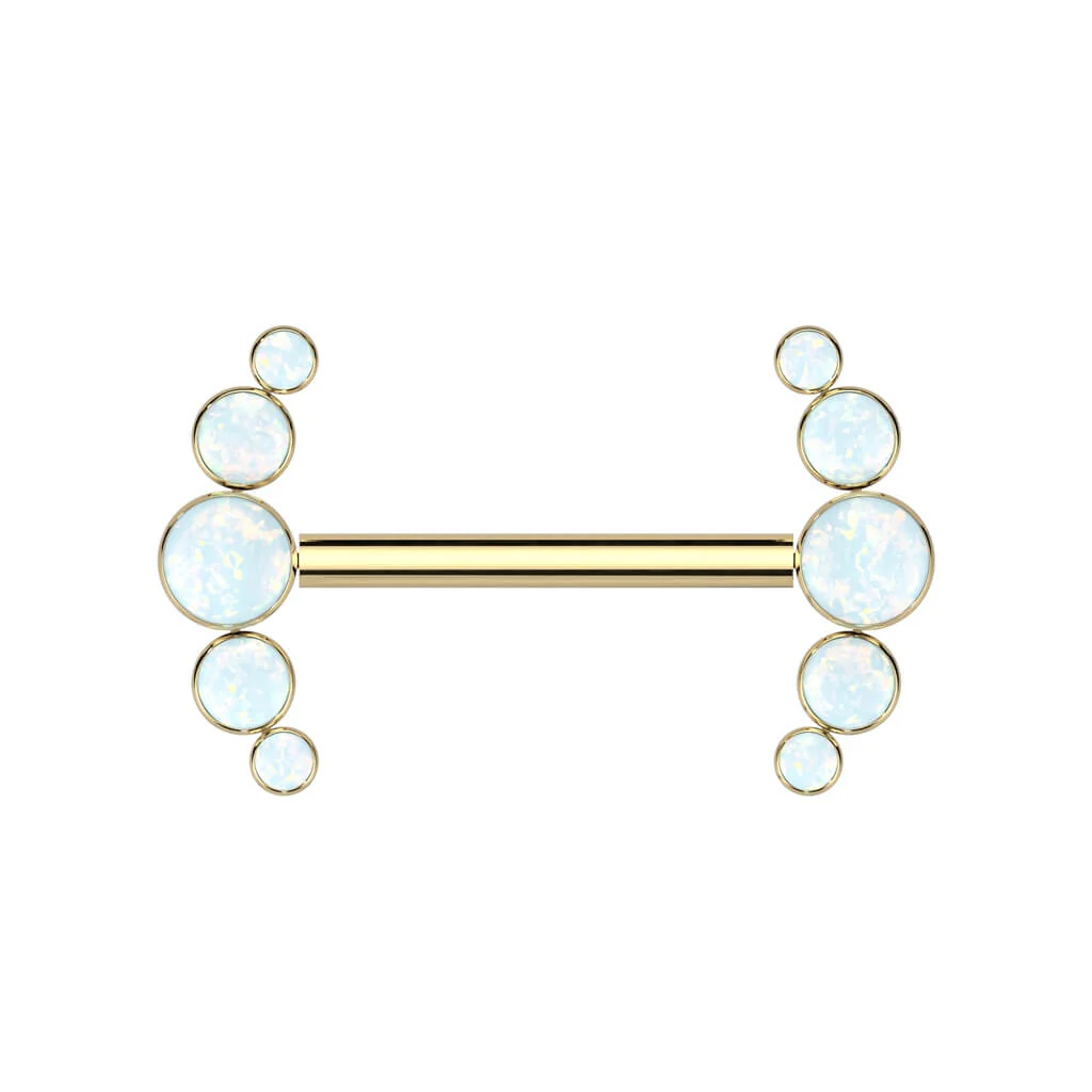 Titanium Nipple Piercing 5 Opal Push-In - Image 2