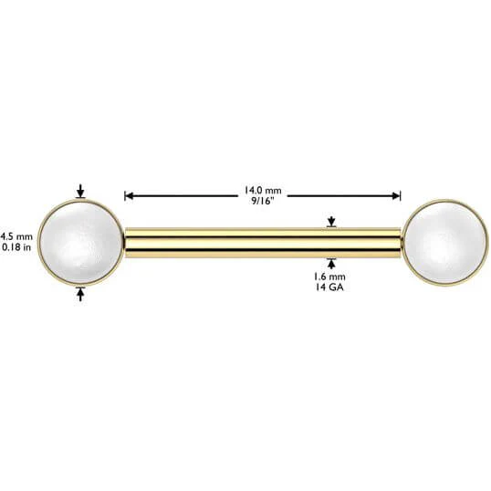 Titanium Nipple Piercing Pearls Push-In - Image 2