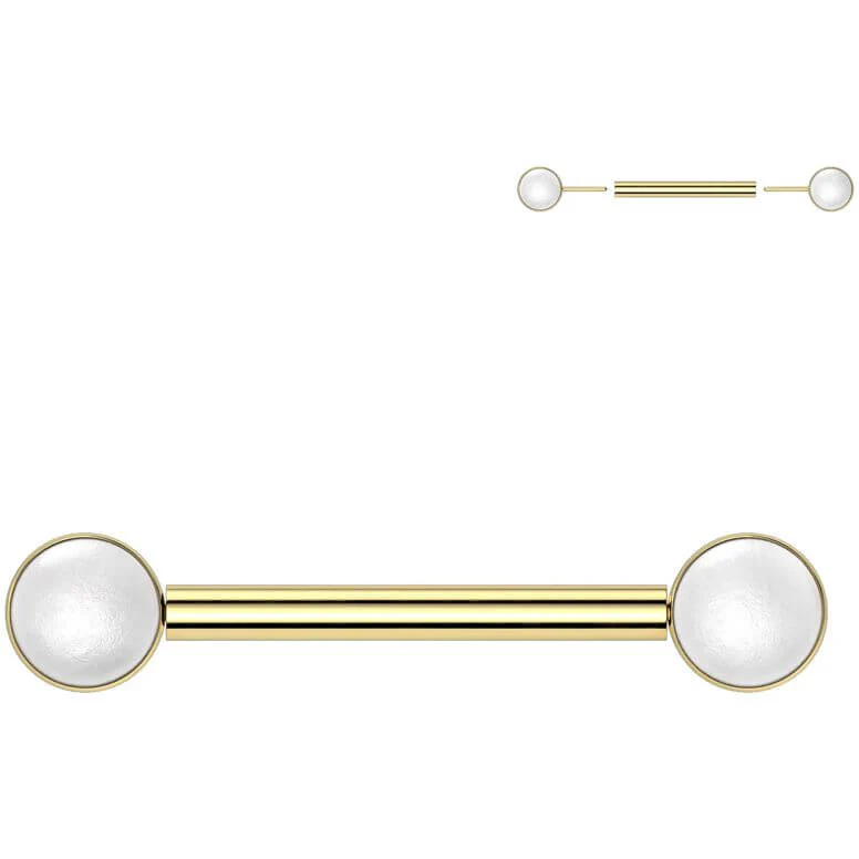 Titanium Nipple Piercing Pearls Push-In - Image 3