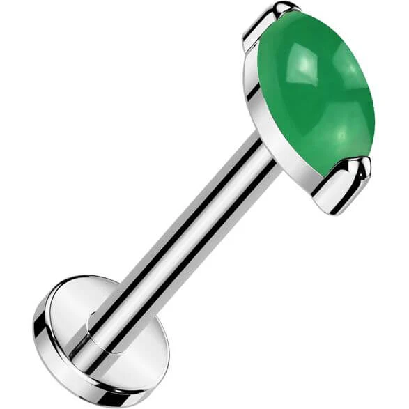 Titanium Labret marquise cut natural stone Push-In - Image 6