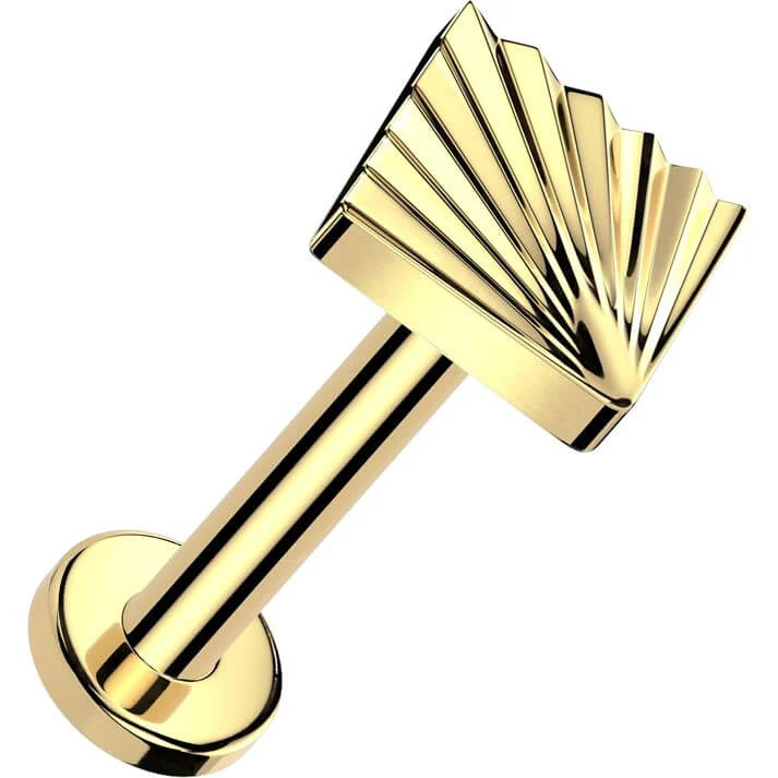 Titanium Labret Square diamond cut Push-In - Image 4