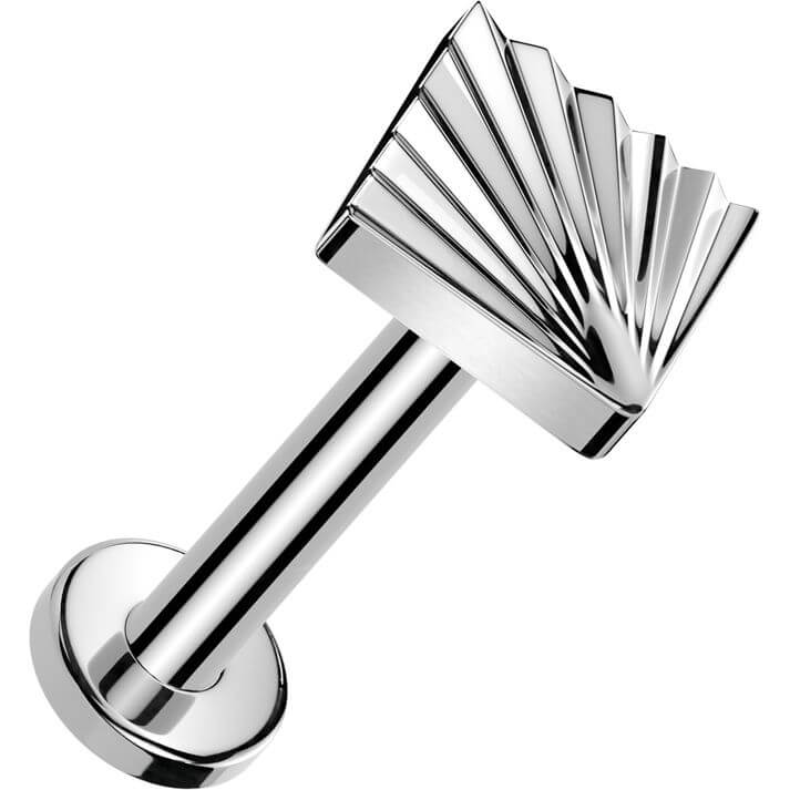 Titanium Labret Square diamond cut Push-In - Image 5