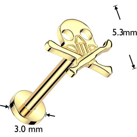 Titanium Labret skull Push-In - Image 2