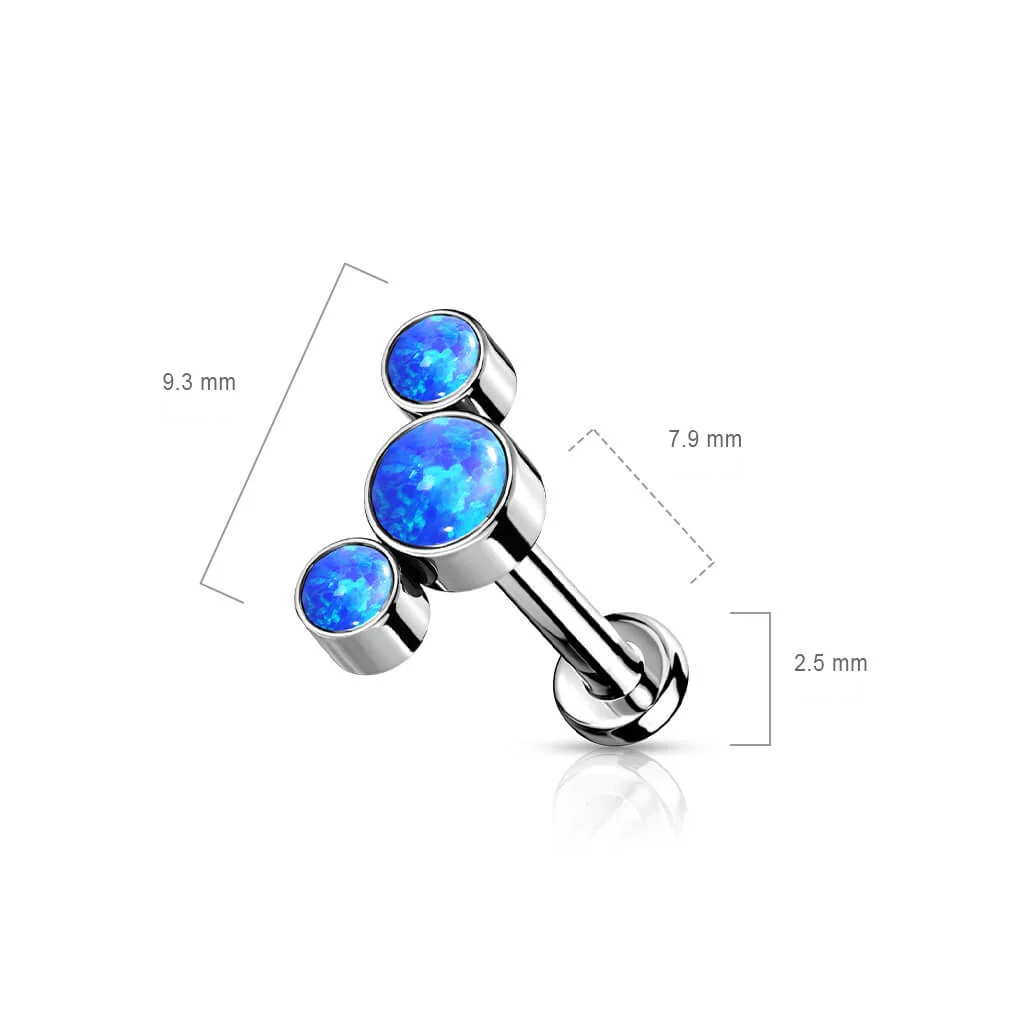 Titanium Labret 3 Opal Silver Push-In - Image 2