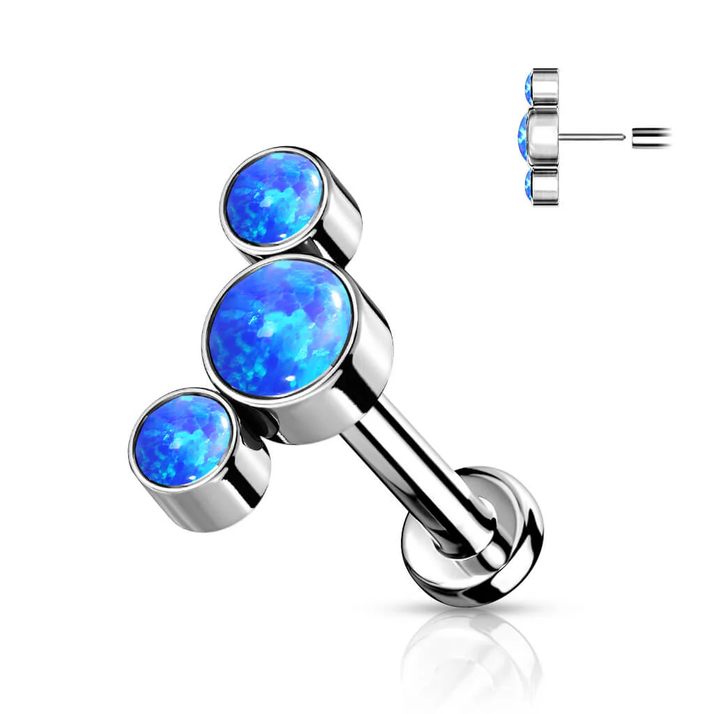 Titanium Labret 3 Opal Silver Push-In - Image 6