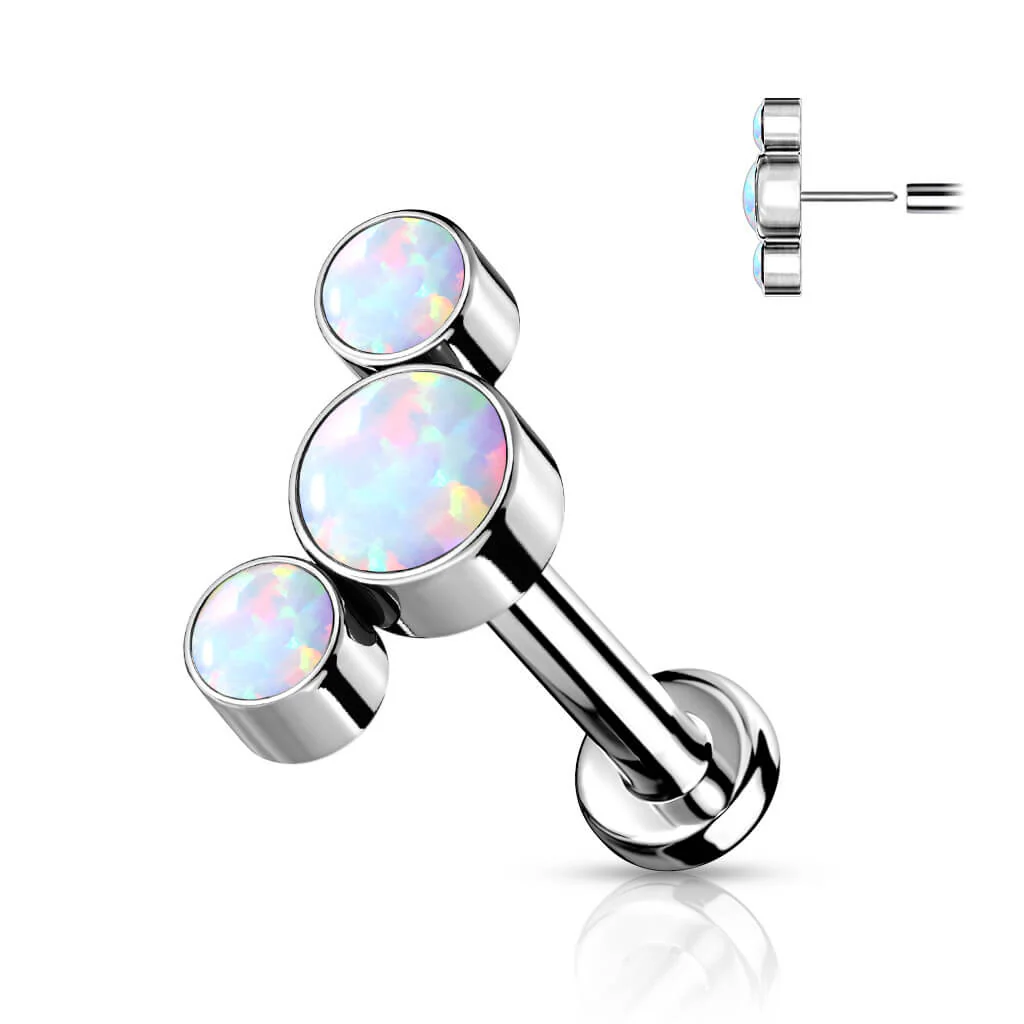 Titanium Labret 3 Opal Silver Push-In - Image 7