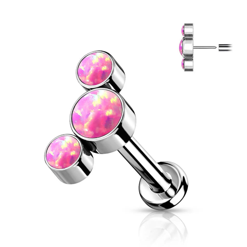 Titanium Labret 3 Opal Silver Push-In - Image 8