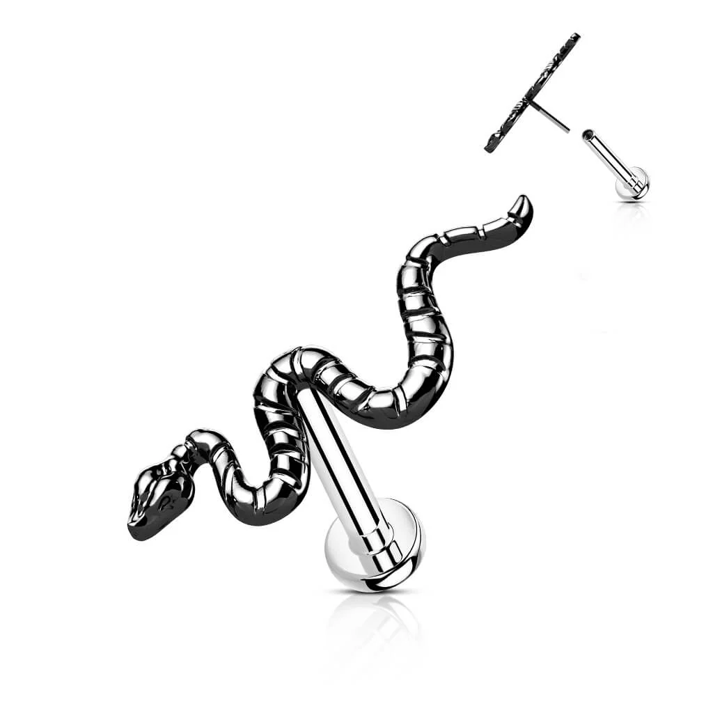 Titanium Labret Snake Gold Push-In - Image 4