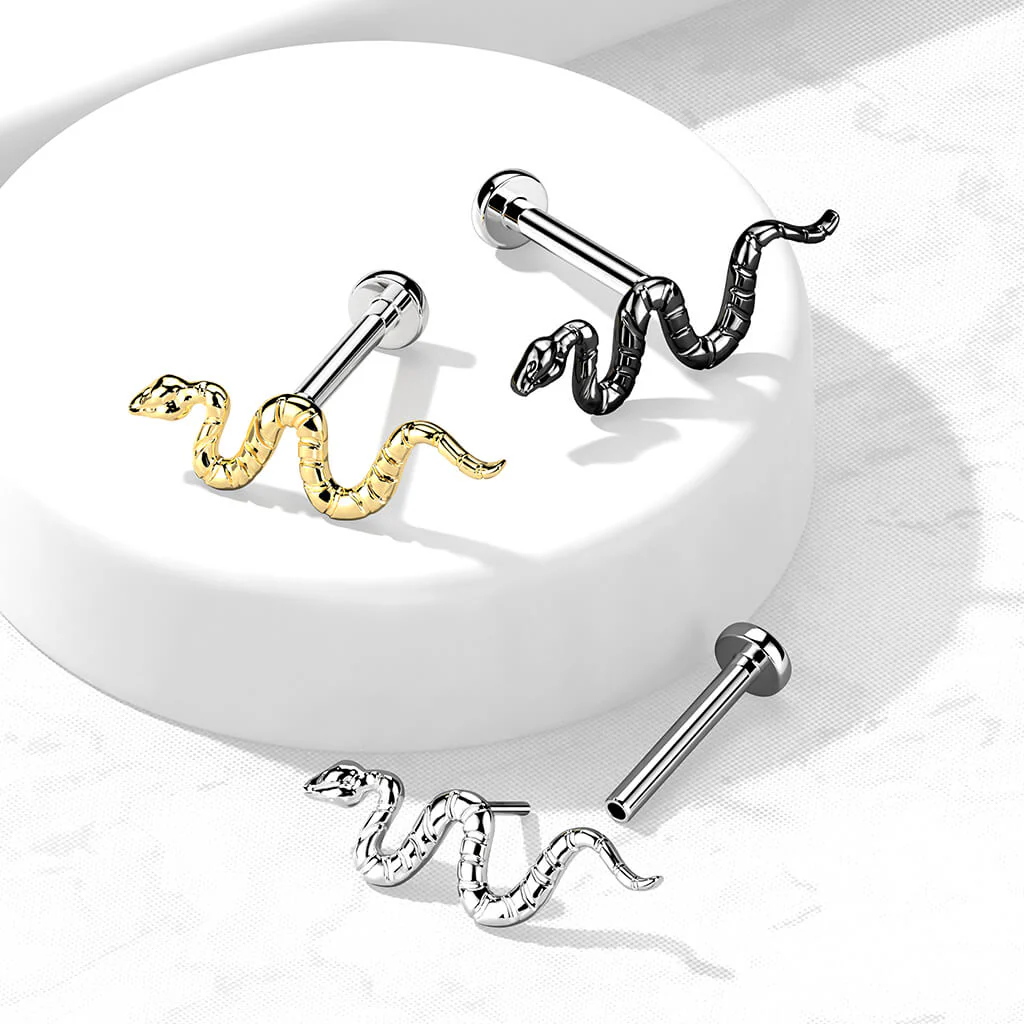 Titanium Labret Snake Gold Push-In - Image 7