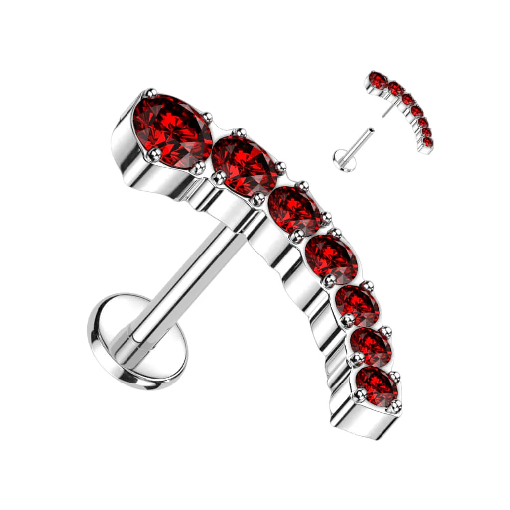 Titanium Labret Curved Zirconia Push-In - Image 7