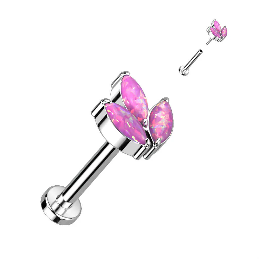 Titanium Labret Marquise Cut Zirconia Push-In - Image 10