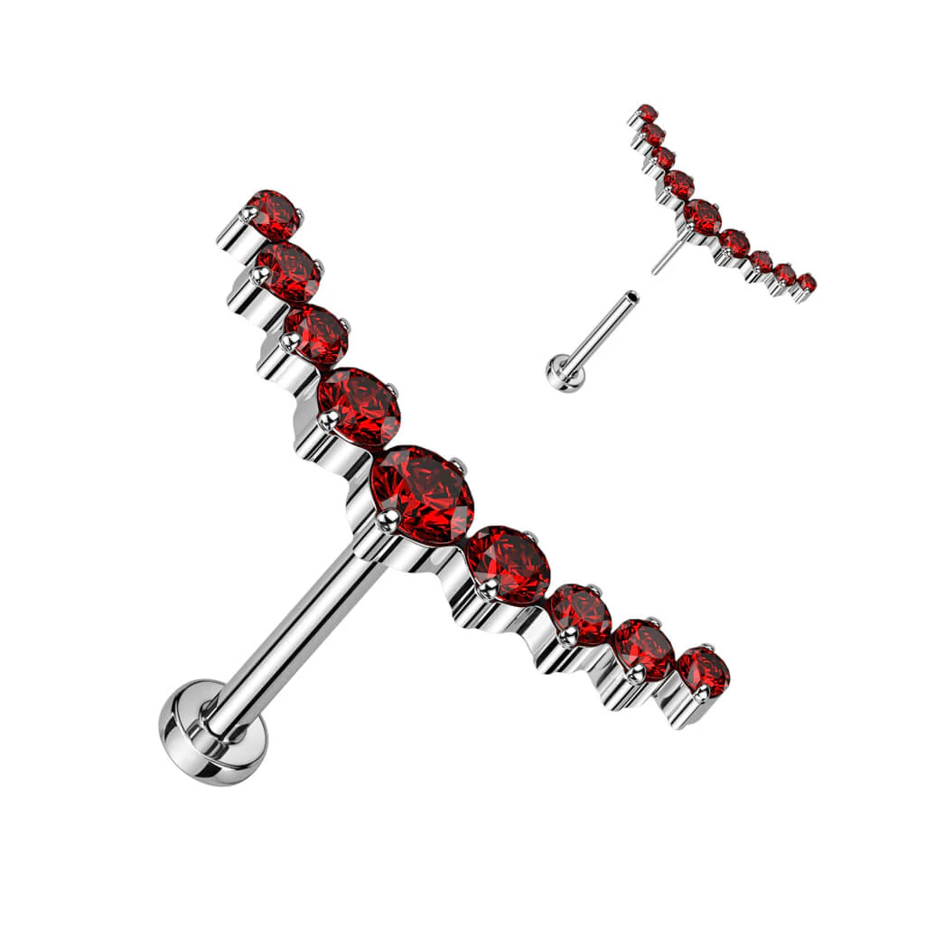 Titanium Labret Curved Zirconia Push-In - Image 6