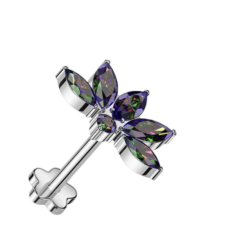Titanium Labret Marquise Cut Zirconia Push-In - Image 5