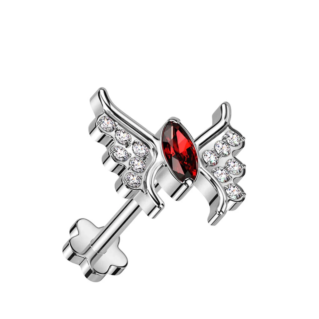 Titanium Labret Butterfly Zirconia Push-In - Image 4