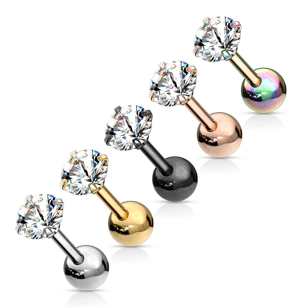 Barbell Zirconia Round Snap Setting - Image 5