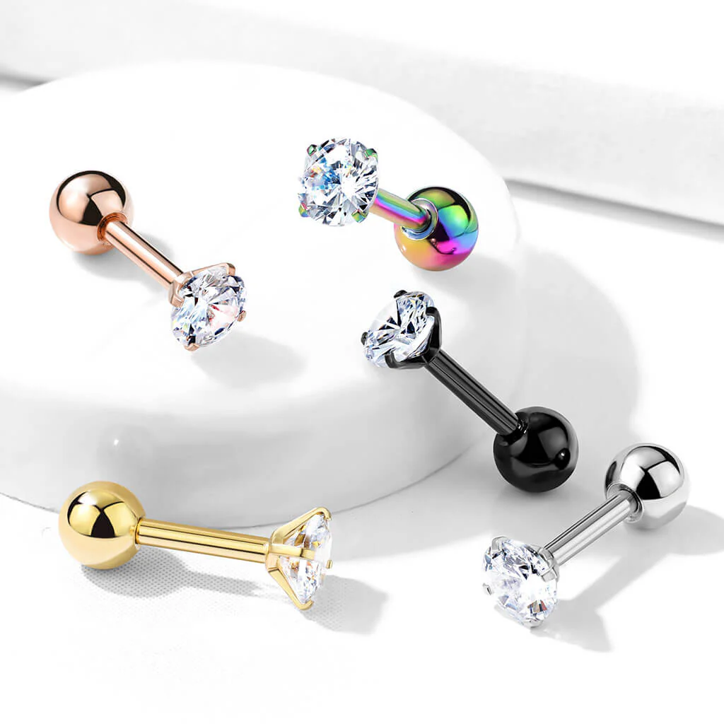 Barbell Zirconia Round Snap Setting - Image 9
