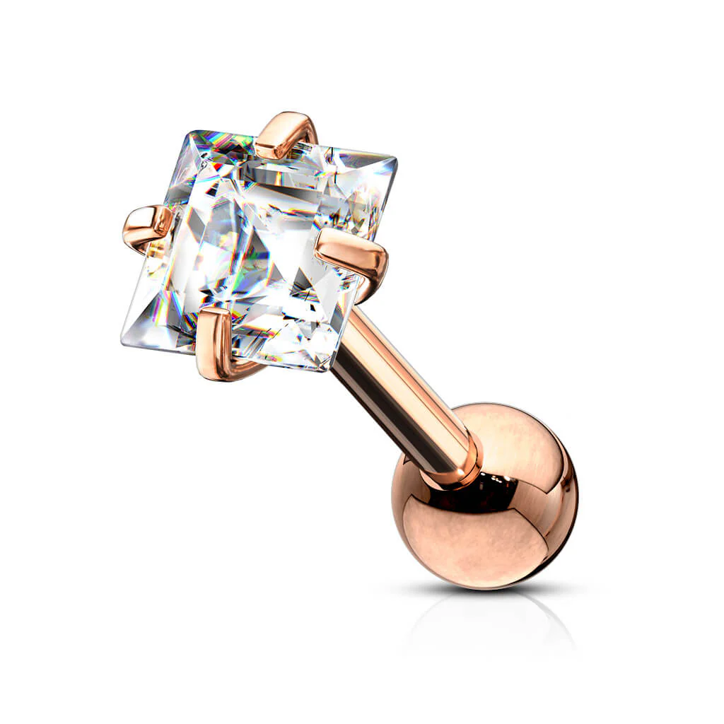 Barbell Zirconia Square Snap Setting - Image 6