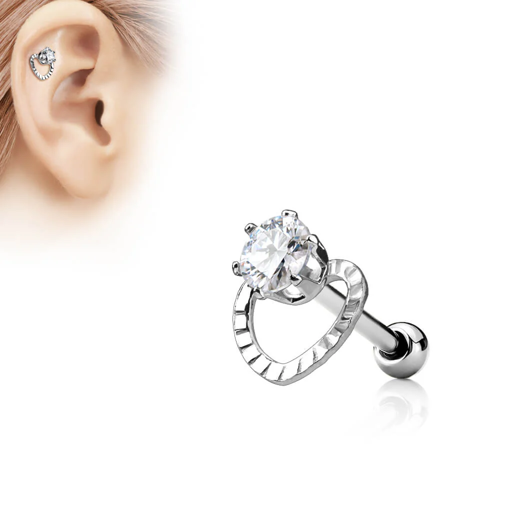 Barbell Heart Zirconia - Image 2