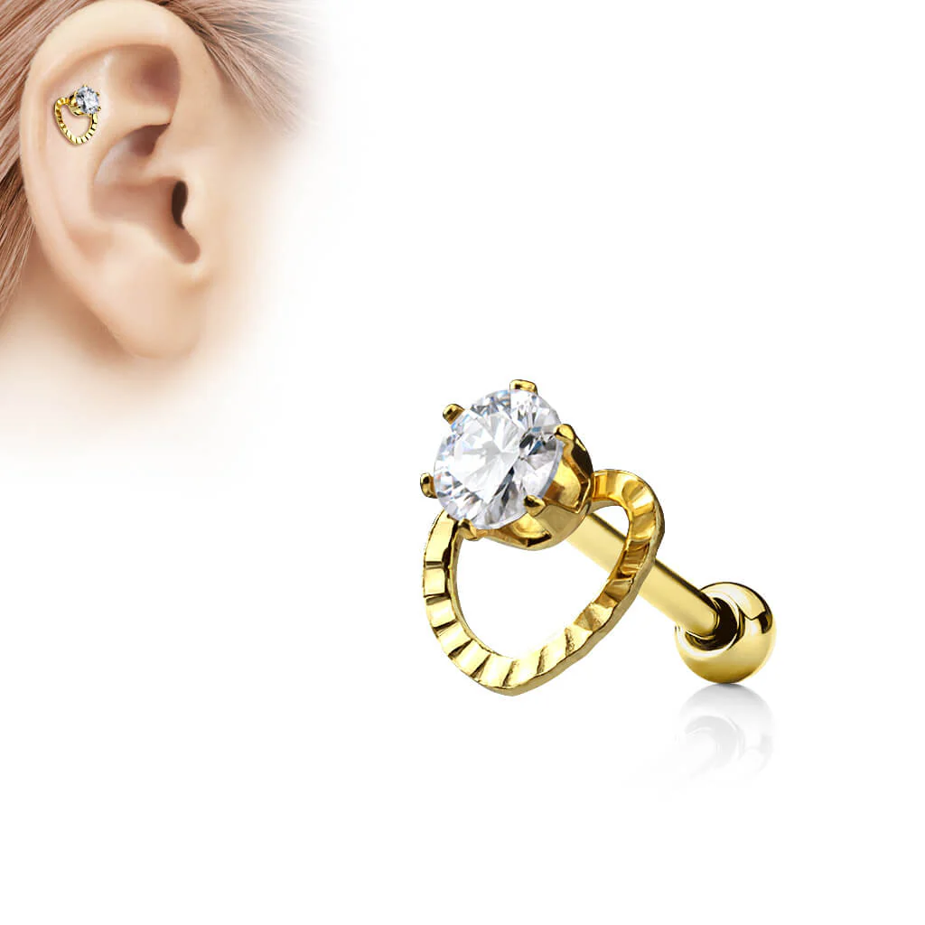 Barbell Heart Zirconia - Image 3