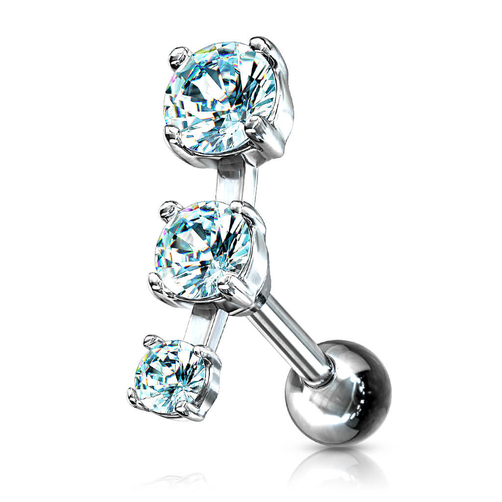 Barbell 3 Zirconia Silver - Image 6