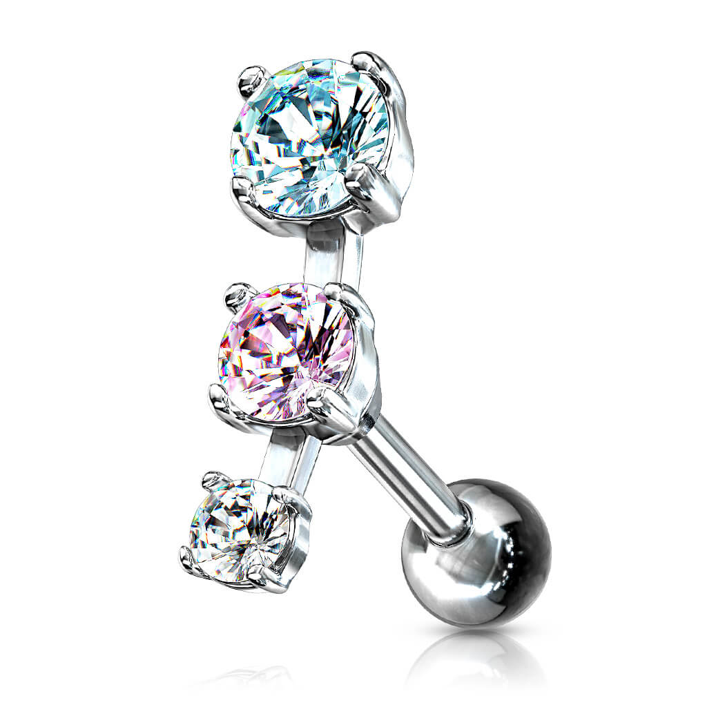 Barbell 3 Zirconia Silver - Image 8