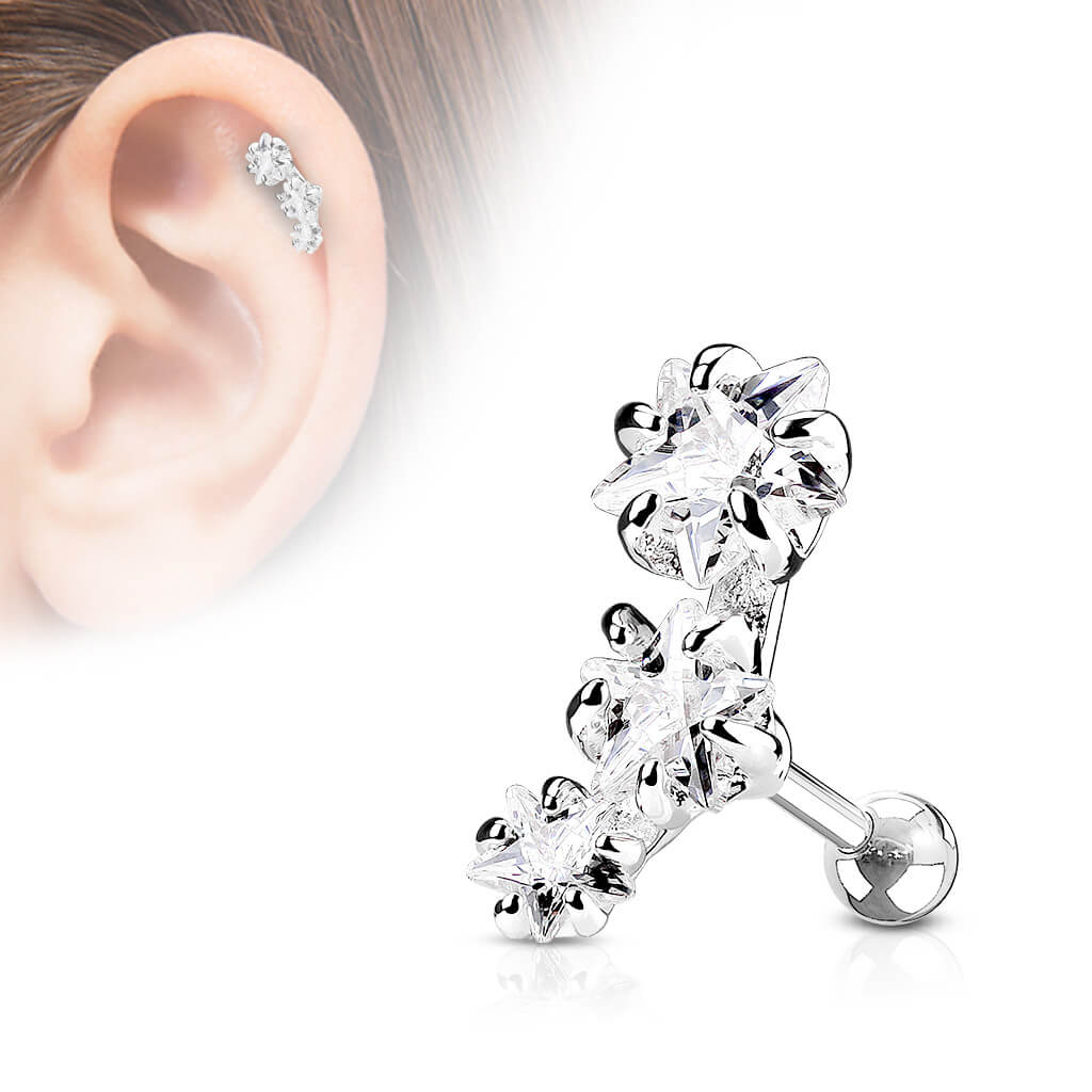 Barbell 3 Stars Zirconia - Image 2
