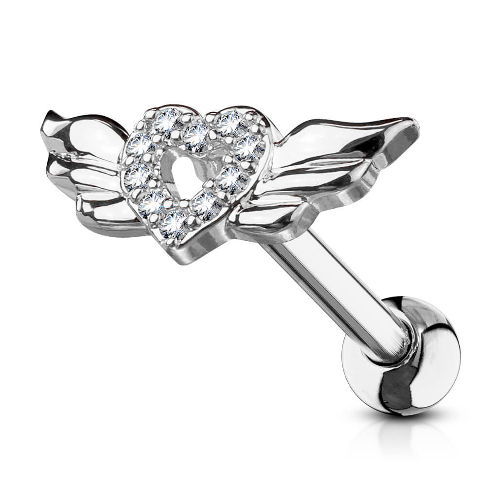 Barbell Heart Wing Zirconia - Image 2