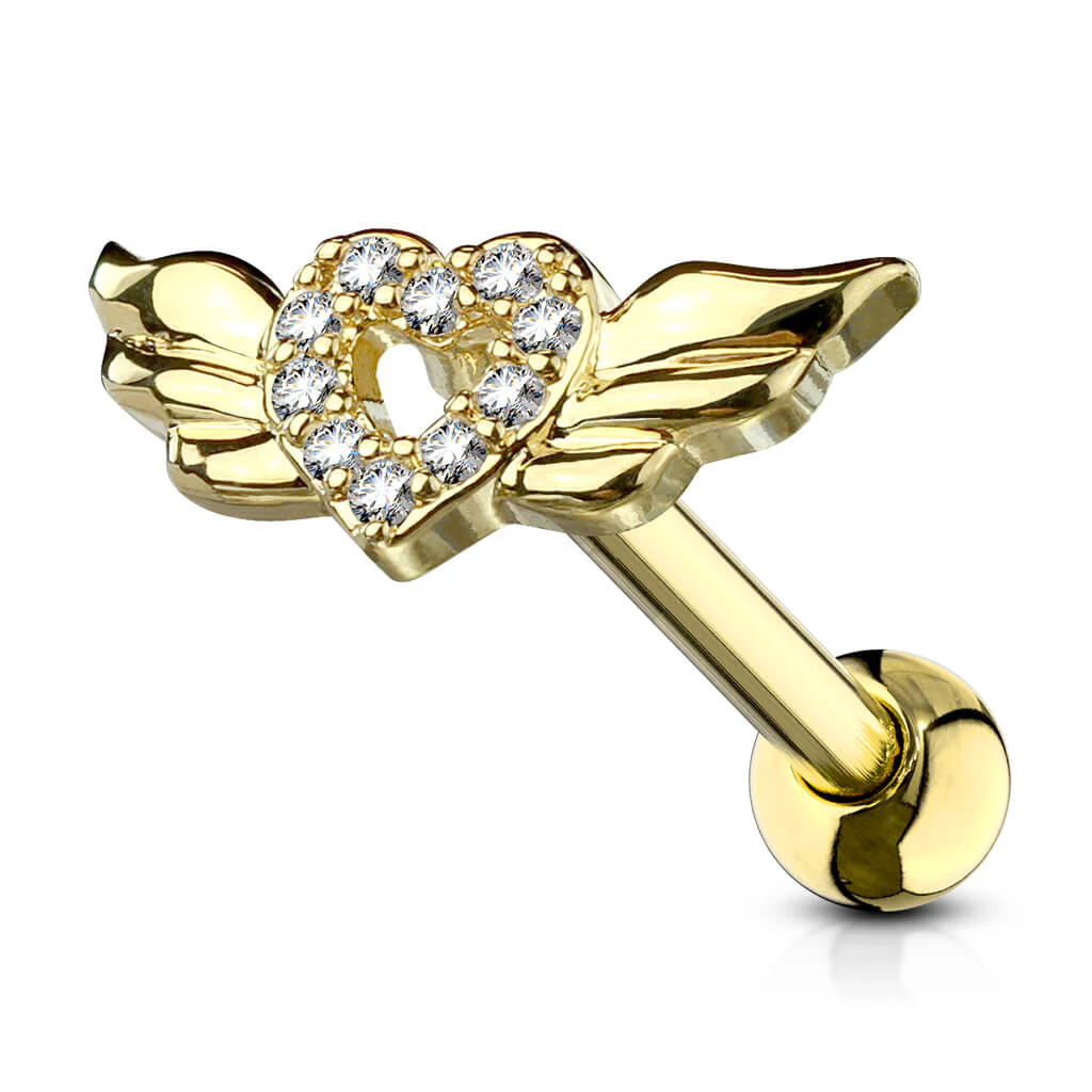 Barbell Heart Wing Zirconia - Image 4