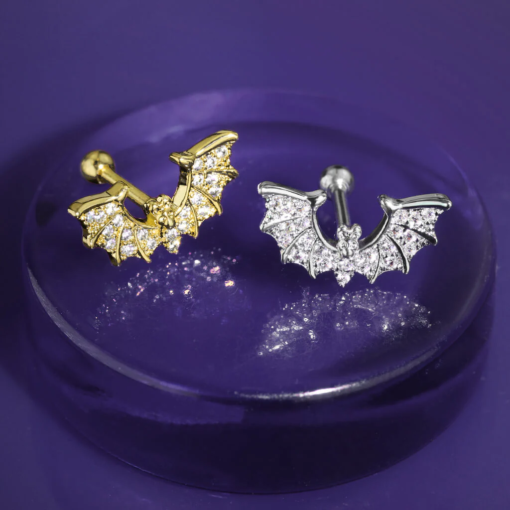 Barbell Bat Zirconia Gold Silver - Image 6
