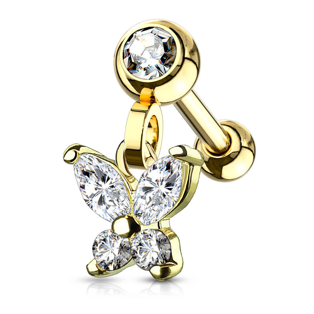 Barbell Butterfly dangle Zirconia - Image 4