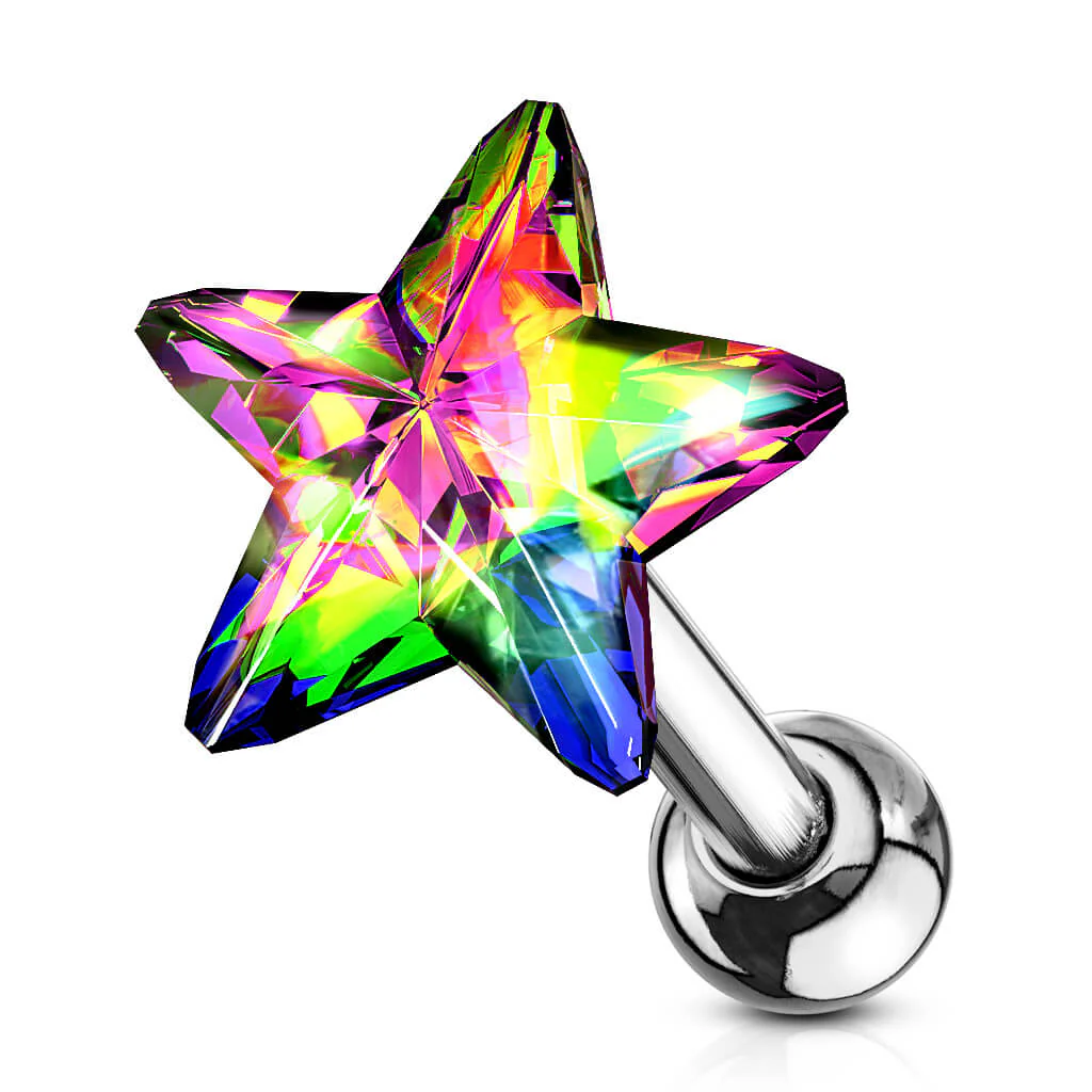 Barbell Star Zirconia Silver - Image 10