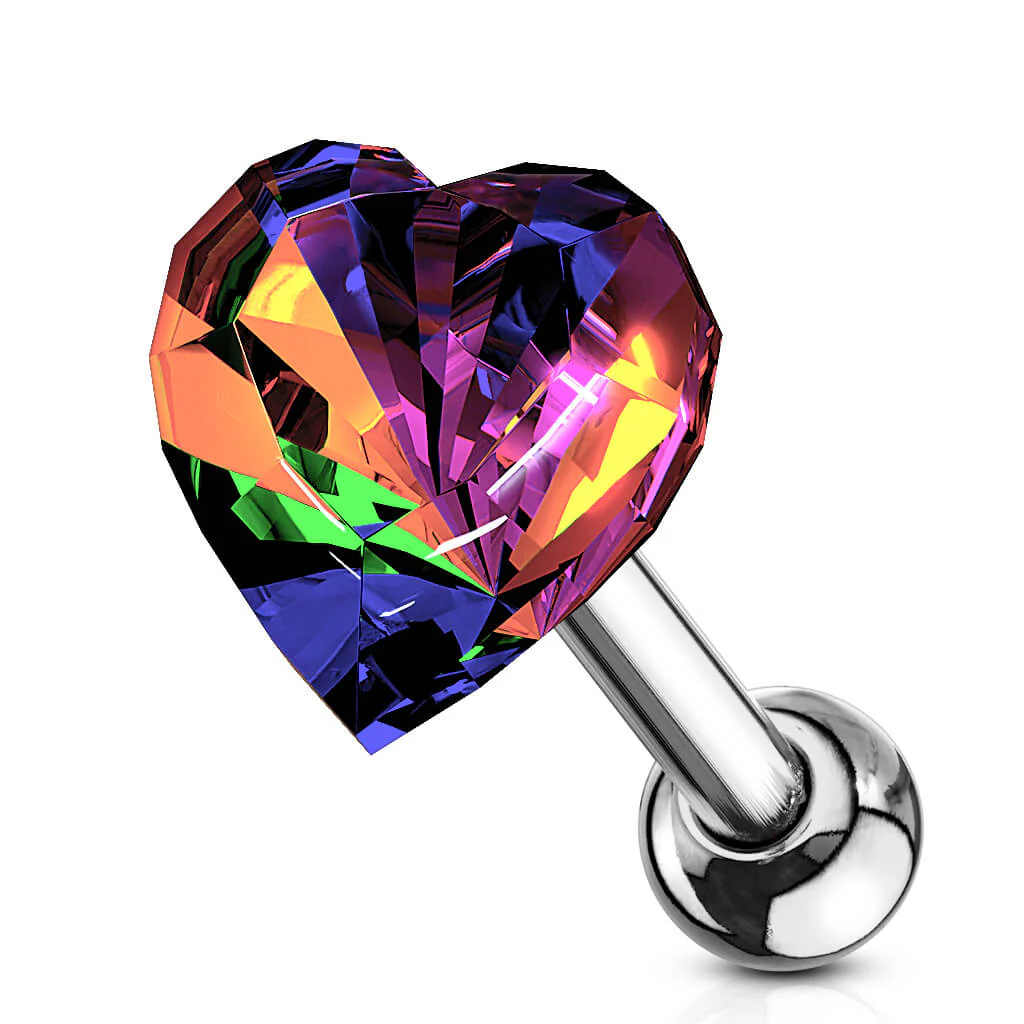 Barbell Heart Zirconia Silver - Image 10