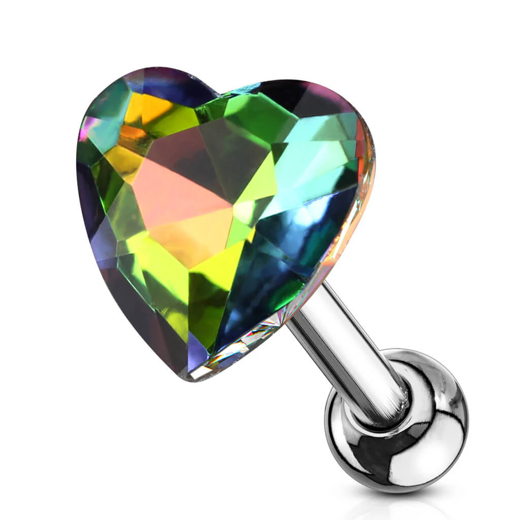 Barbell Heart Zirconia Silver - Image 11