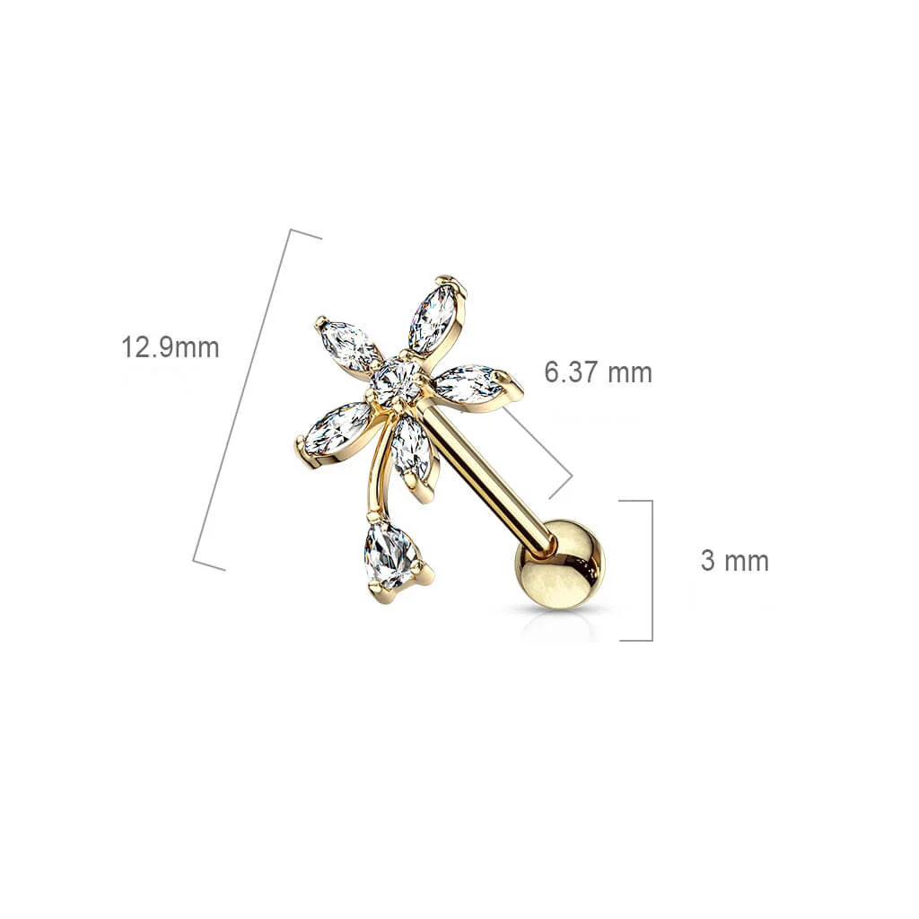Barbell Flower Zirconia - Image 3
