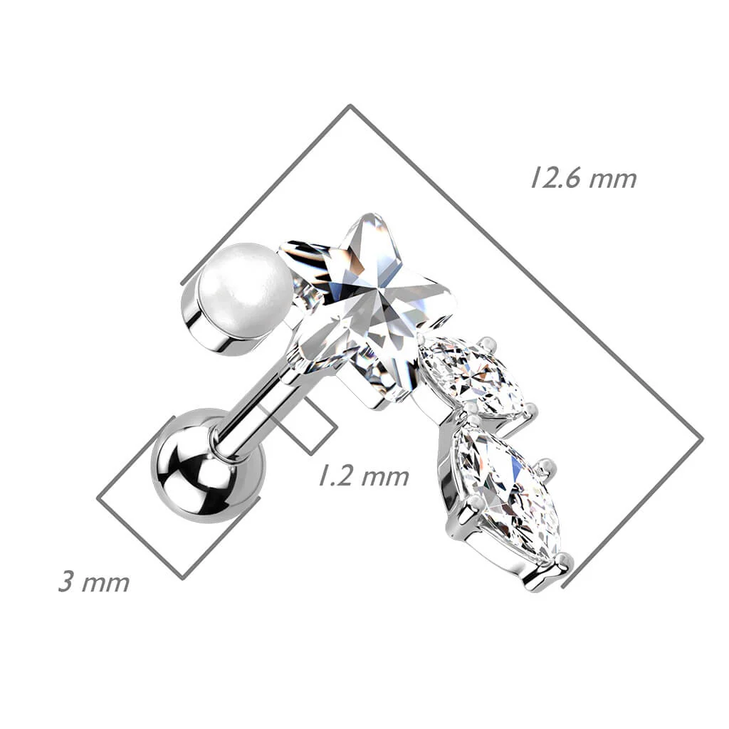 Barbell Flower Tendril Zirconia - Image 3
