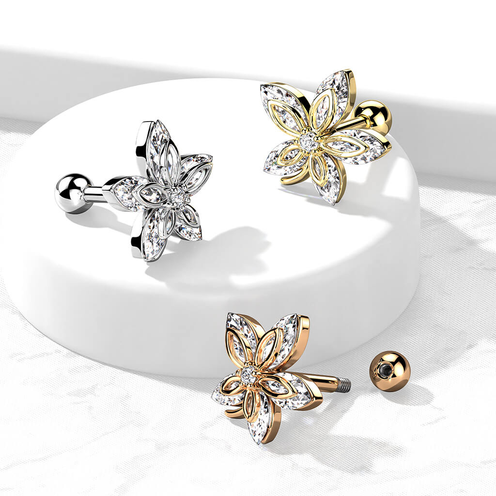 Barbell Flower Zirconia - Image 6