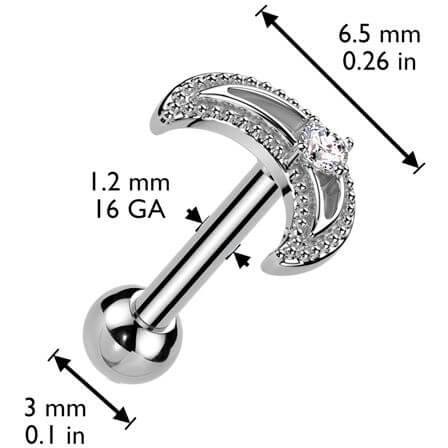 Barbell moon zirconia - Image 2