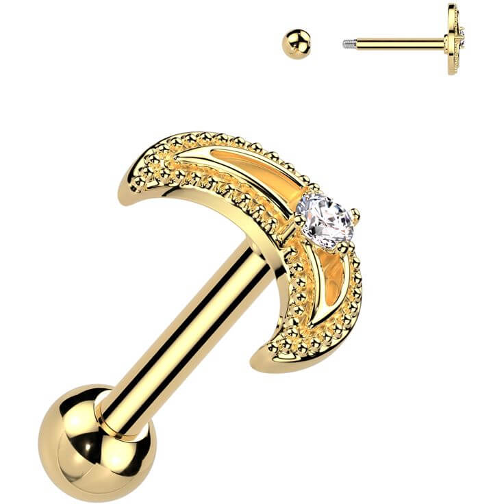 Barbell moon zirconia - Image 3