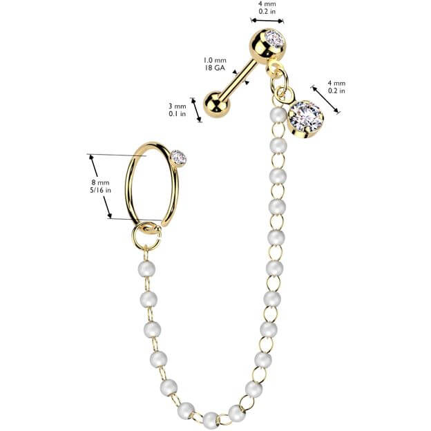 Value Pack barbell pearl chain hoop - Image 2