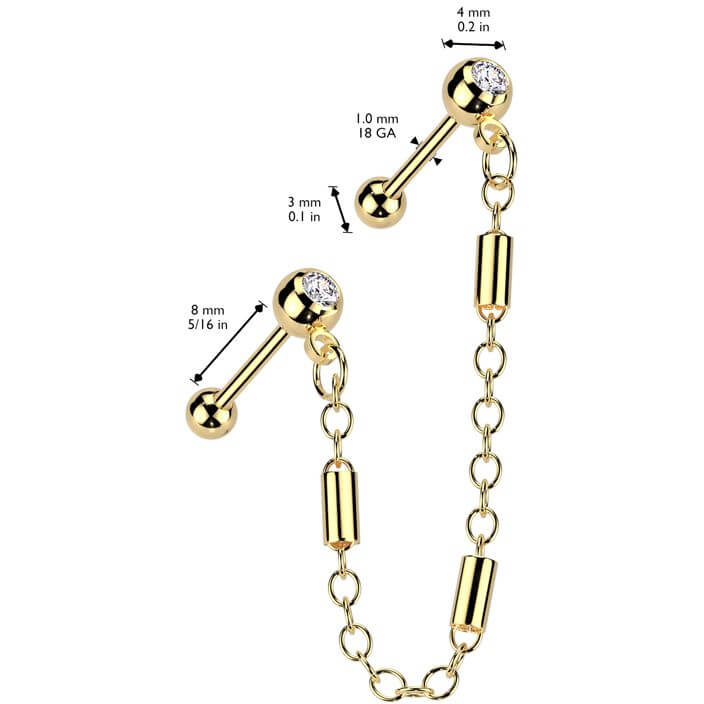 Value Pack two zirconia barbells chain - Image 2