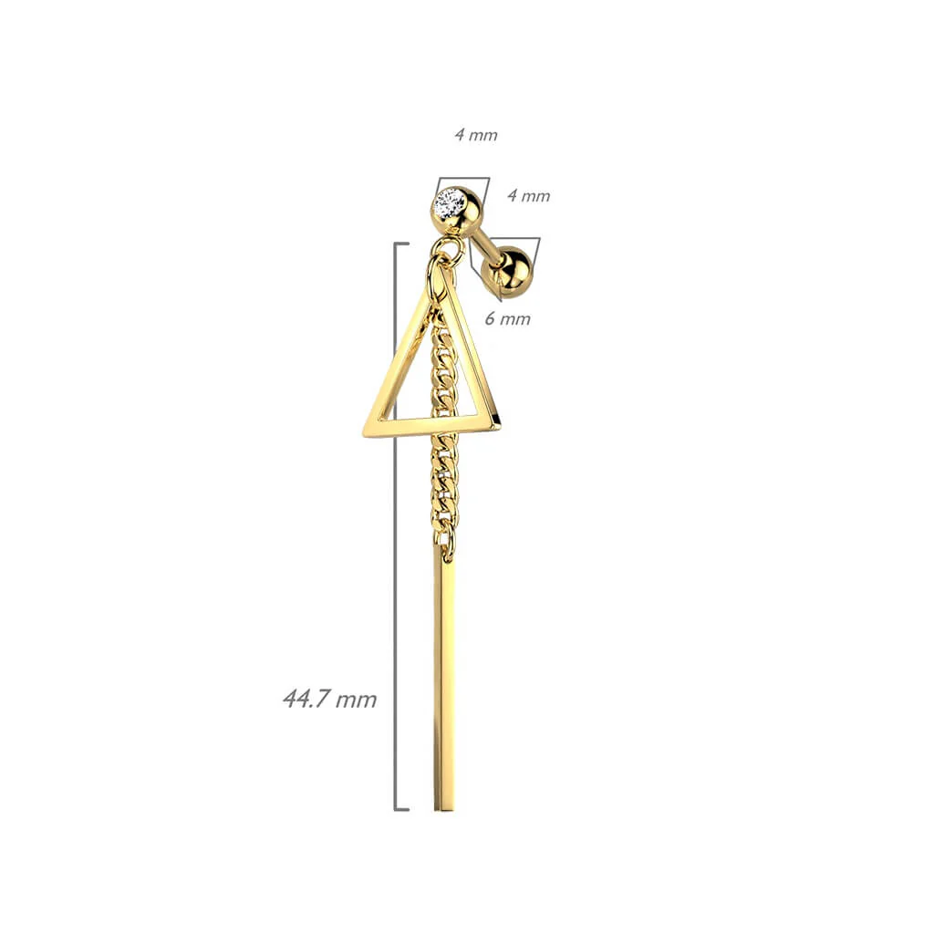 Barbell Triangle dangle Zirconia - Image 3