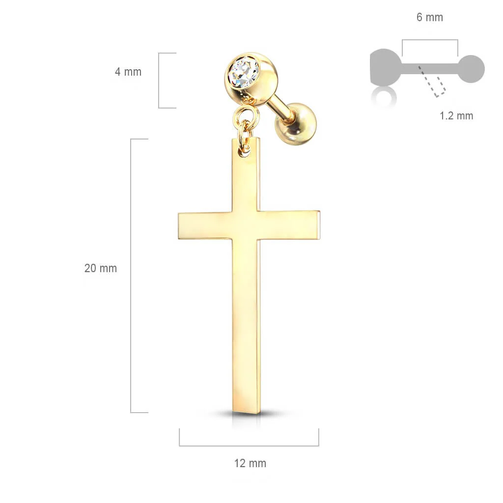 Barbell Cross dangle Zirconia - Image 3