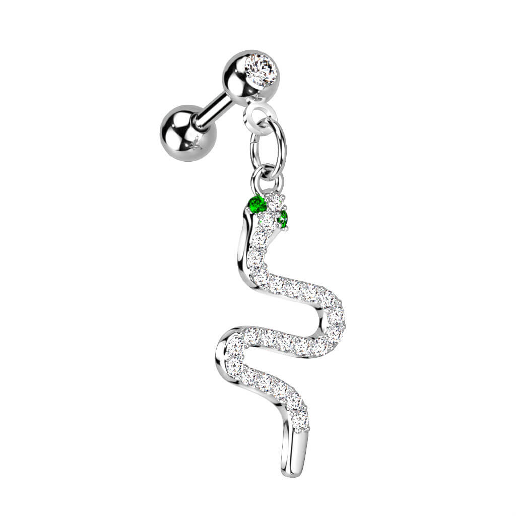 Barbell Snake Zirconia Gold Silver - Image 2