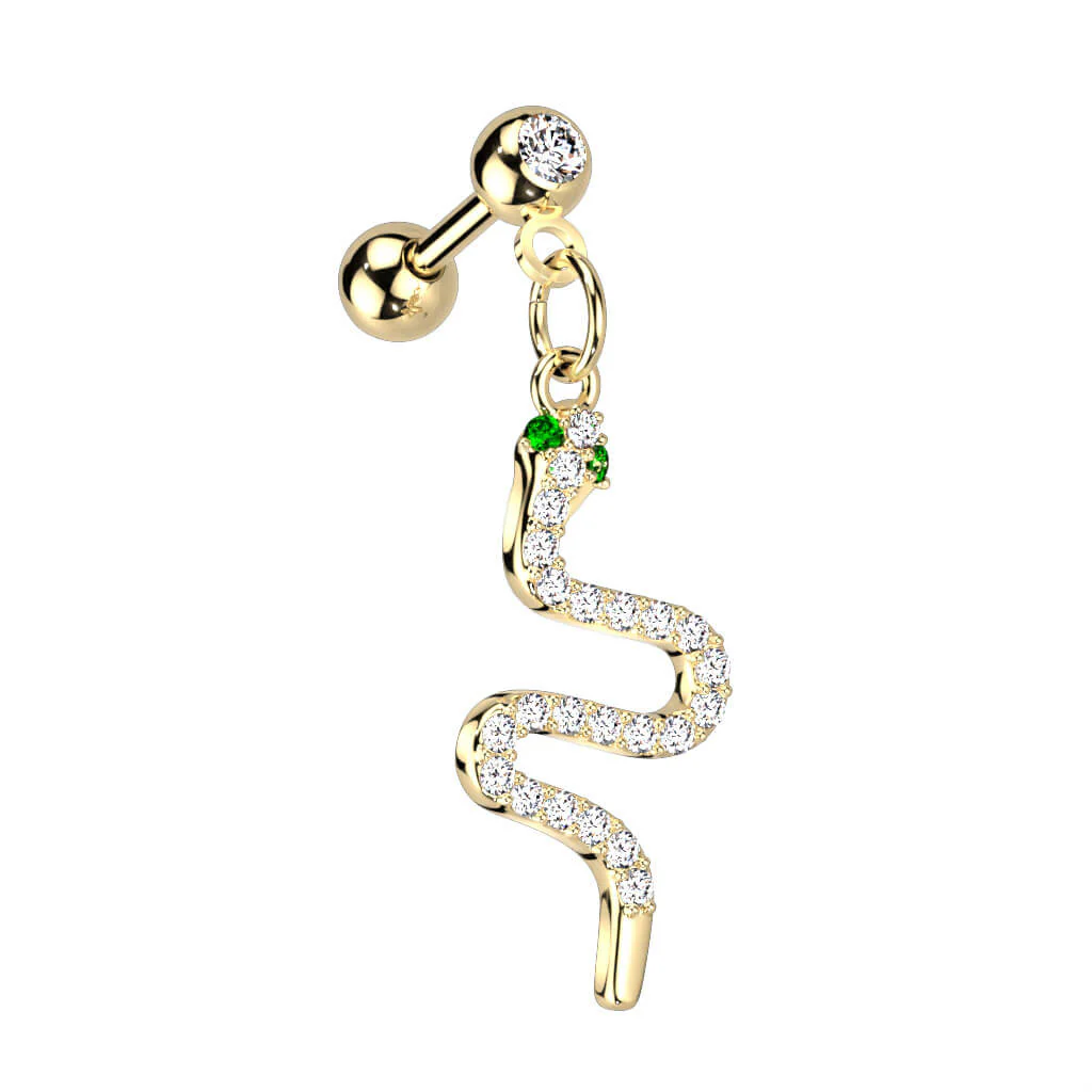 Barbell Snake Zirconia Gold Silver - Image 4
