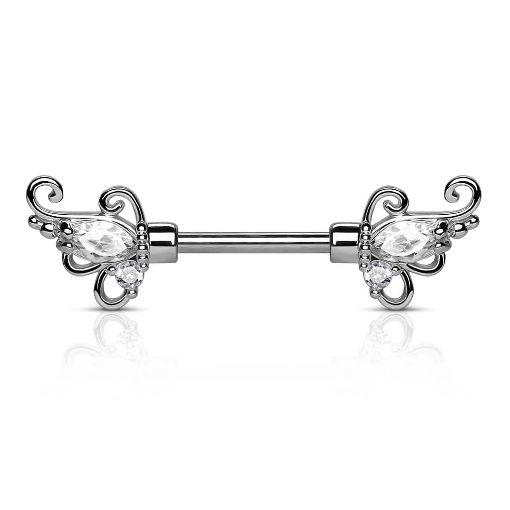 Nipple Piercing Wings Zirconia - Image 2