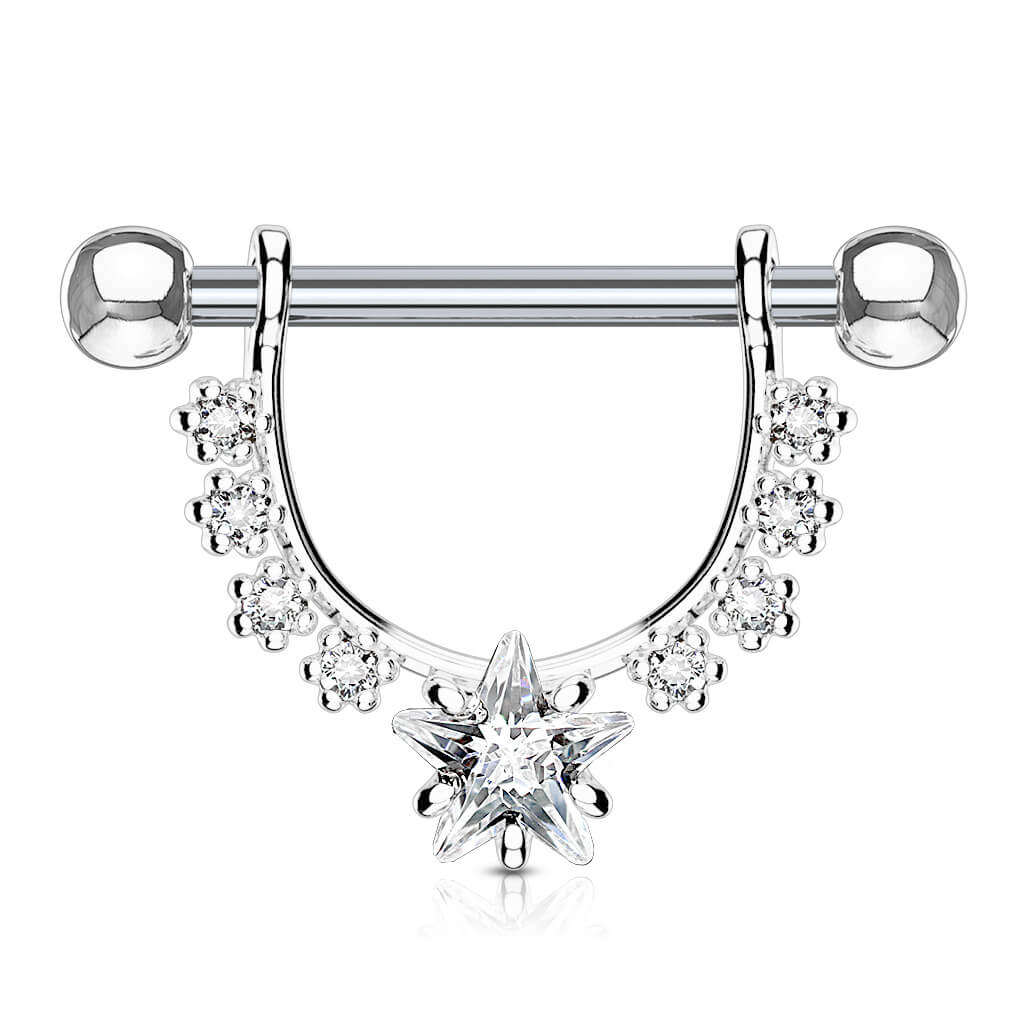 Nipple Piercing Wreath Star dangle Zirconia - Image 2