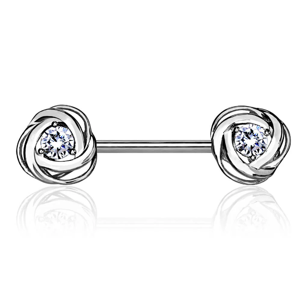 Nipple Piercing Rose Zirconia Gold Silver - Image 2