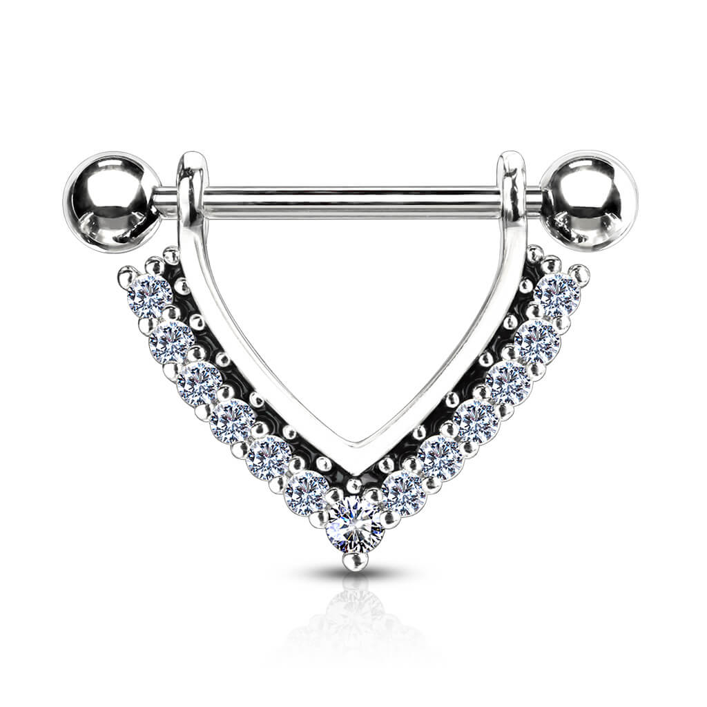 Nipple Piercing Wreath Triangle dangle Zirconia - Image 2