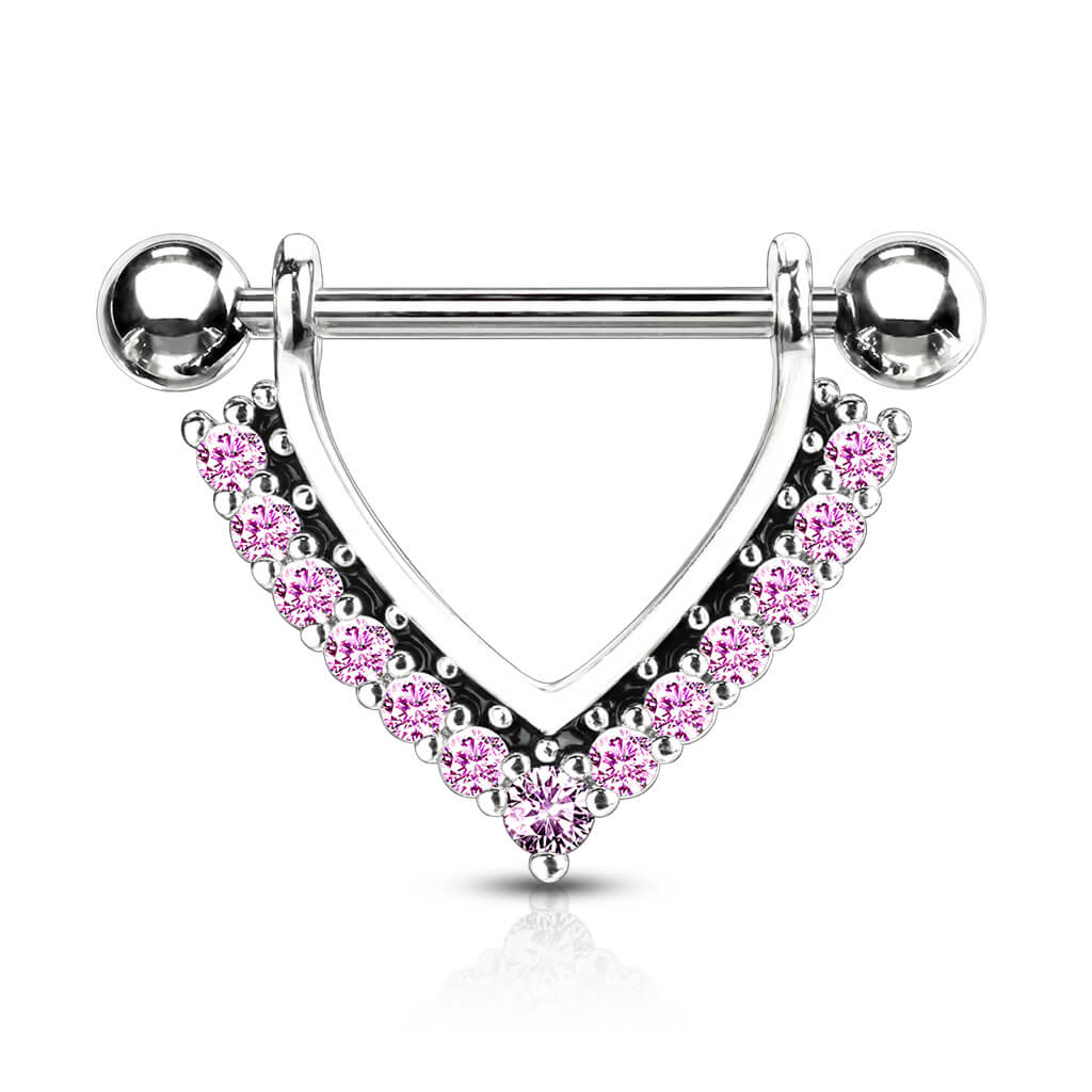 Nipple Piercing Wreath Triangle dangle Zirconia - Image 6