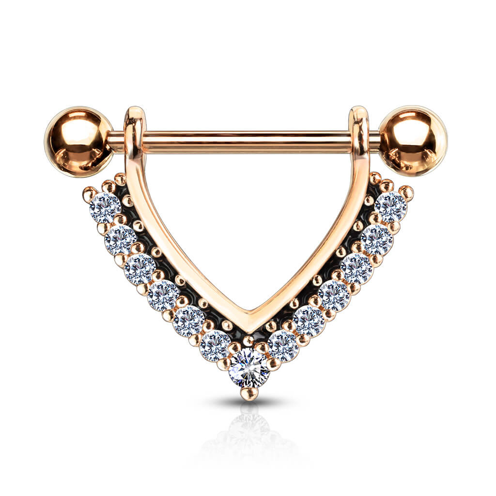 Nipple Piercing Wreath Triangle dangle Zirconia - Image 8